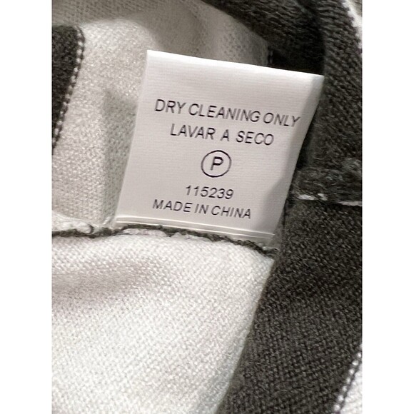 Pink Clover X Stich Fix Valencia Curved Hem Sweater Striped Olive/White SZ S - Picture 8 of 10